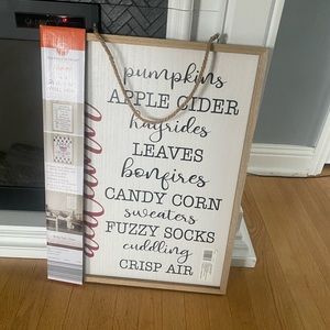 Fall wall reversible sign 18x24 nwt